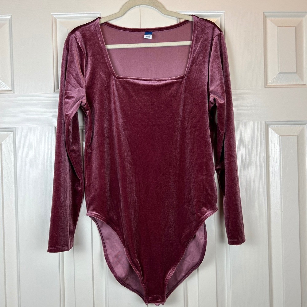 Old Navy Velvet Square Neck Long Sleeve Bodysuit XL